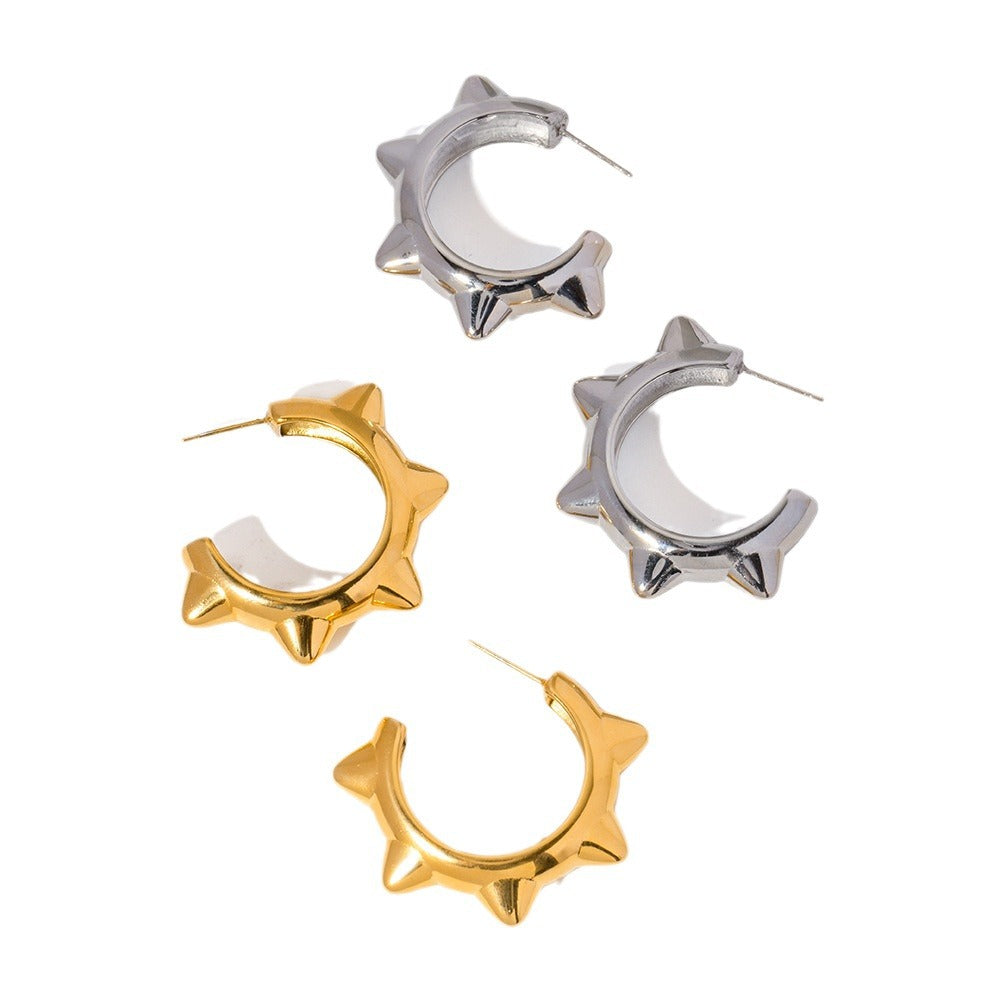 Titanium steel punk earrings