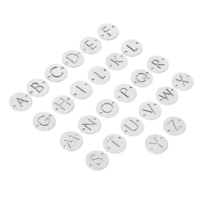 20 pcs/package steel color 26 letters titanium steel fittings