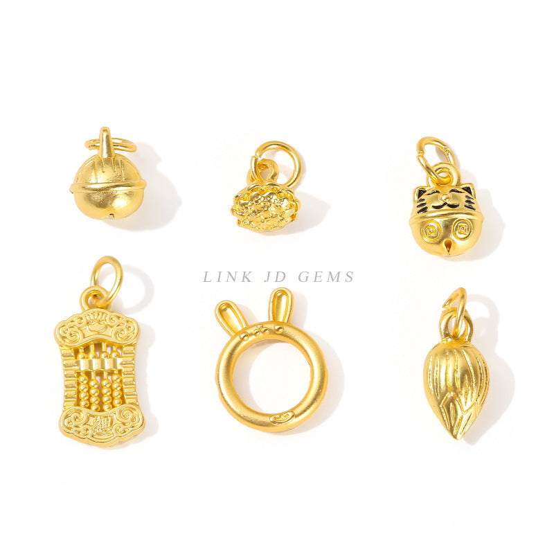 Ancient gold bell lotus abacus pendant