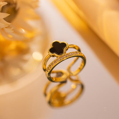 Real gold electroplated zircon ring.