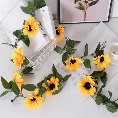 10 flores de girasol artificiales de vid grande 