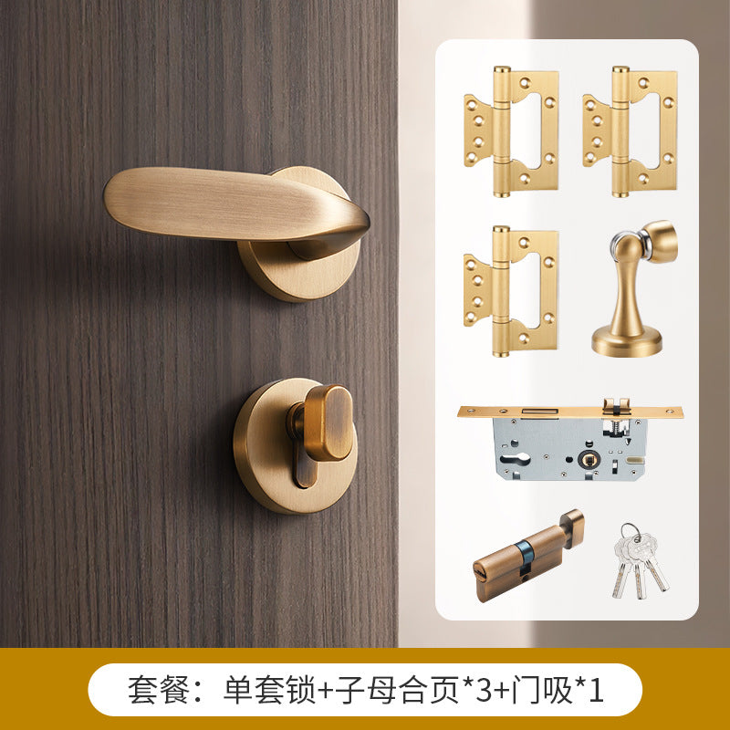 Door lock Brass gold door handle