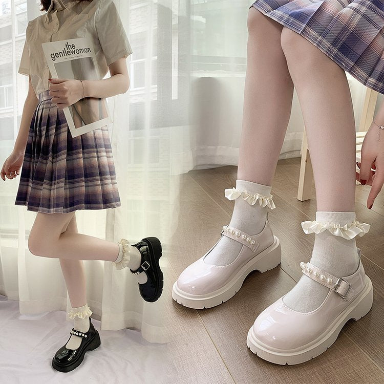 French retro British leather shoes