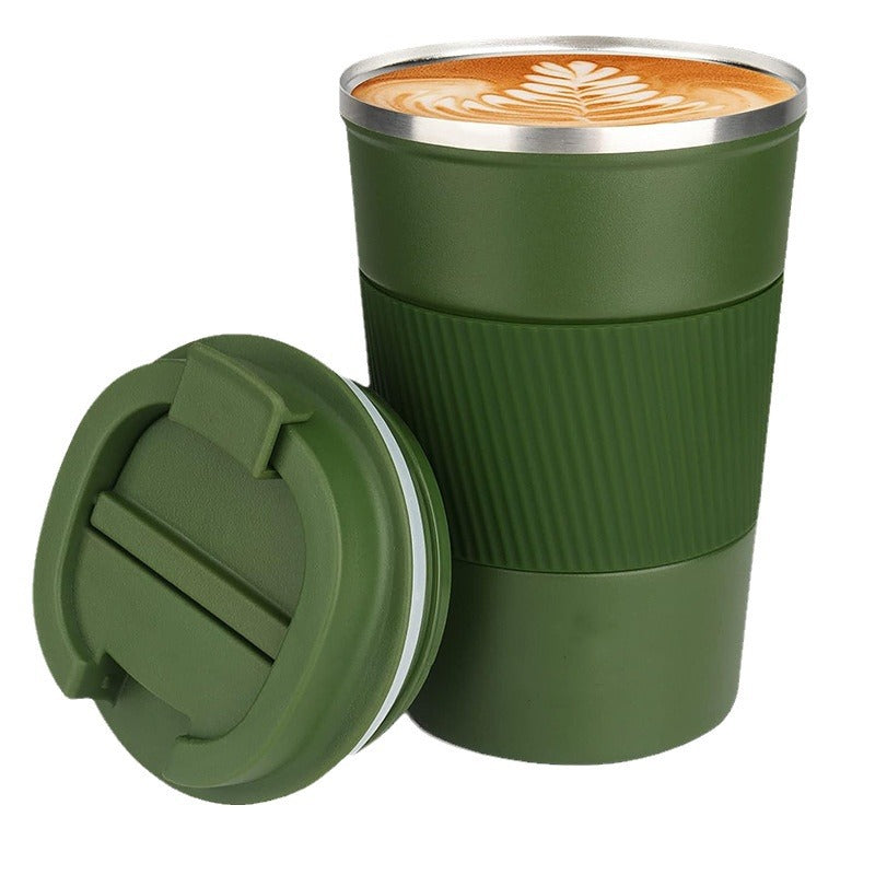 Stainless steel coffee cup is simple