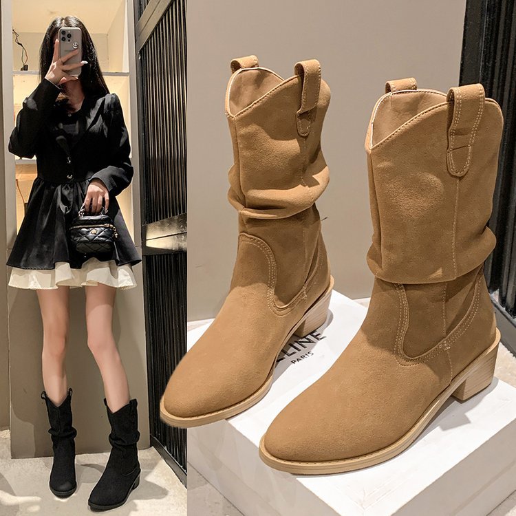 Pile boots women's inner heightening knight boots