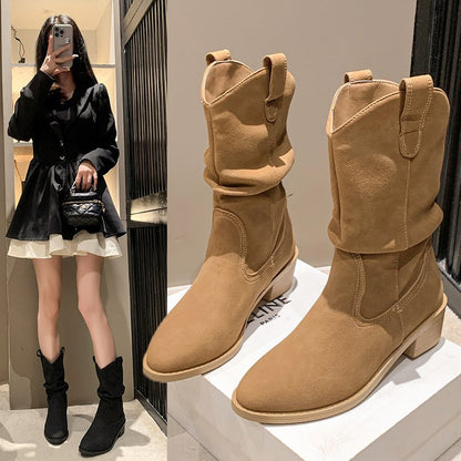 Pile boots women's inner heightening knight boots