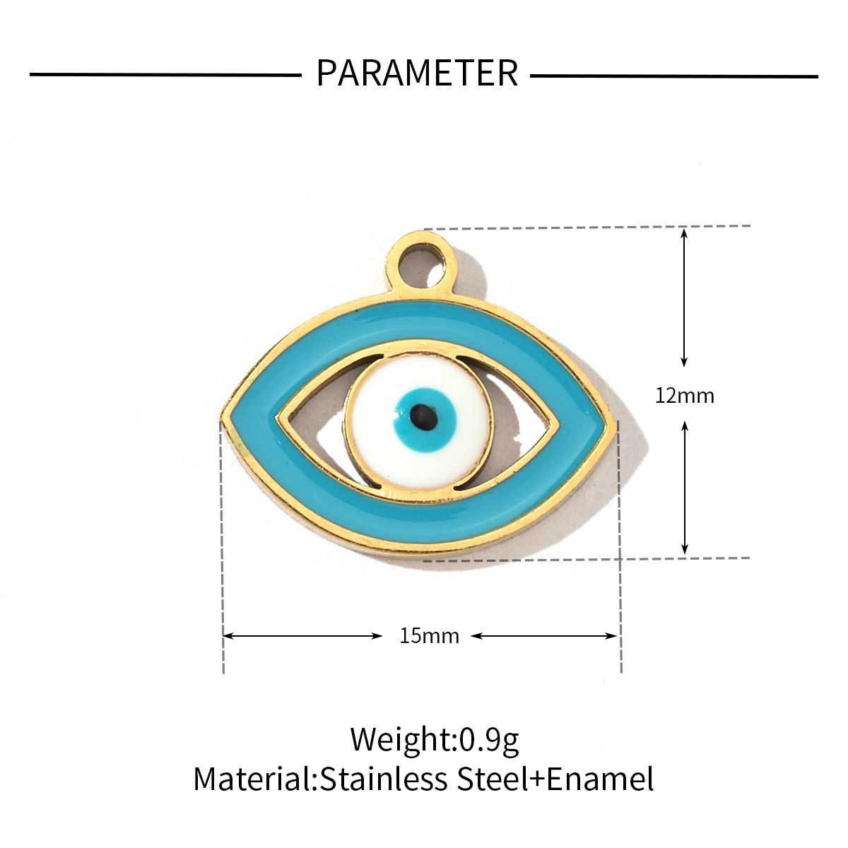 Cross eyes peach heart titanium steel pendant