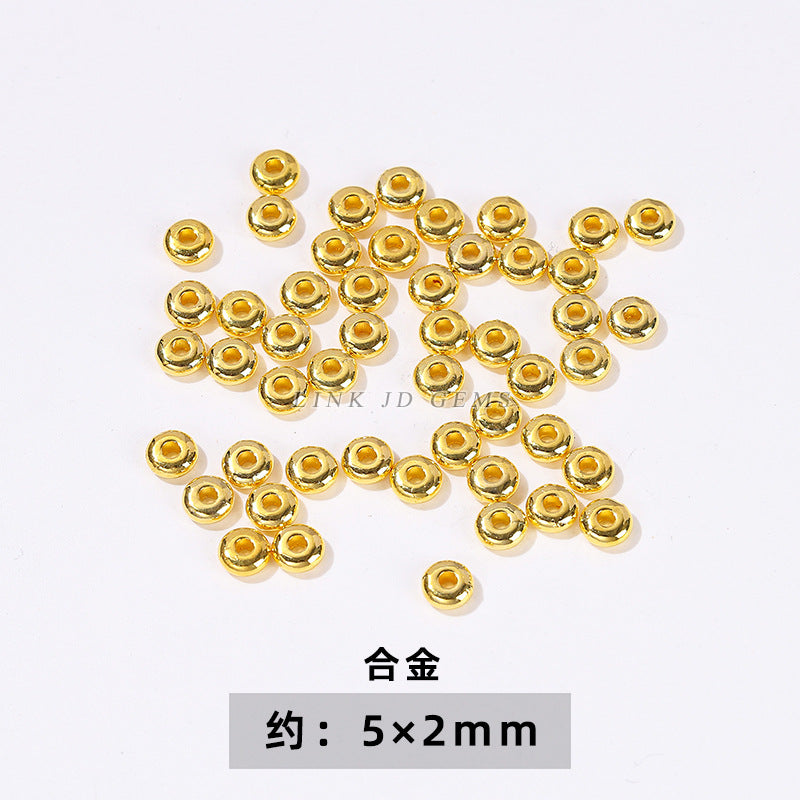 14/18K gold nine-character needle ball needle flower holder copper ring heart shape