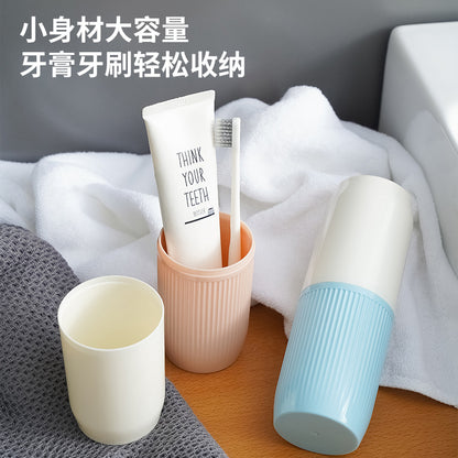 Juego de vaso para enjuague bucal y cepillo de dientes portátil para viajes 