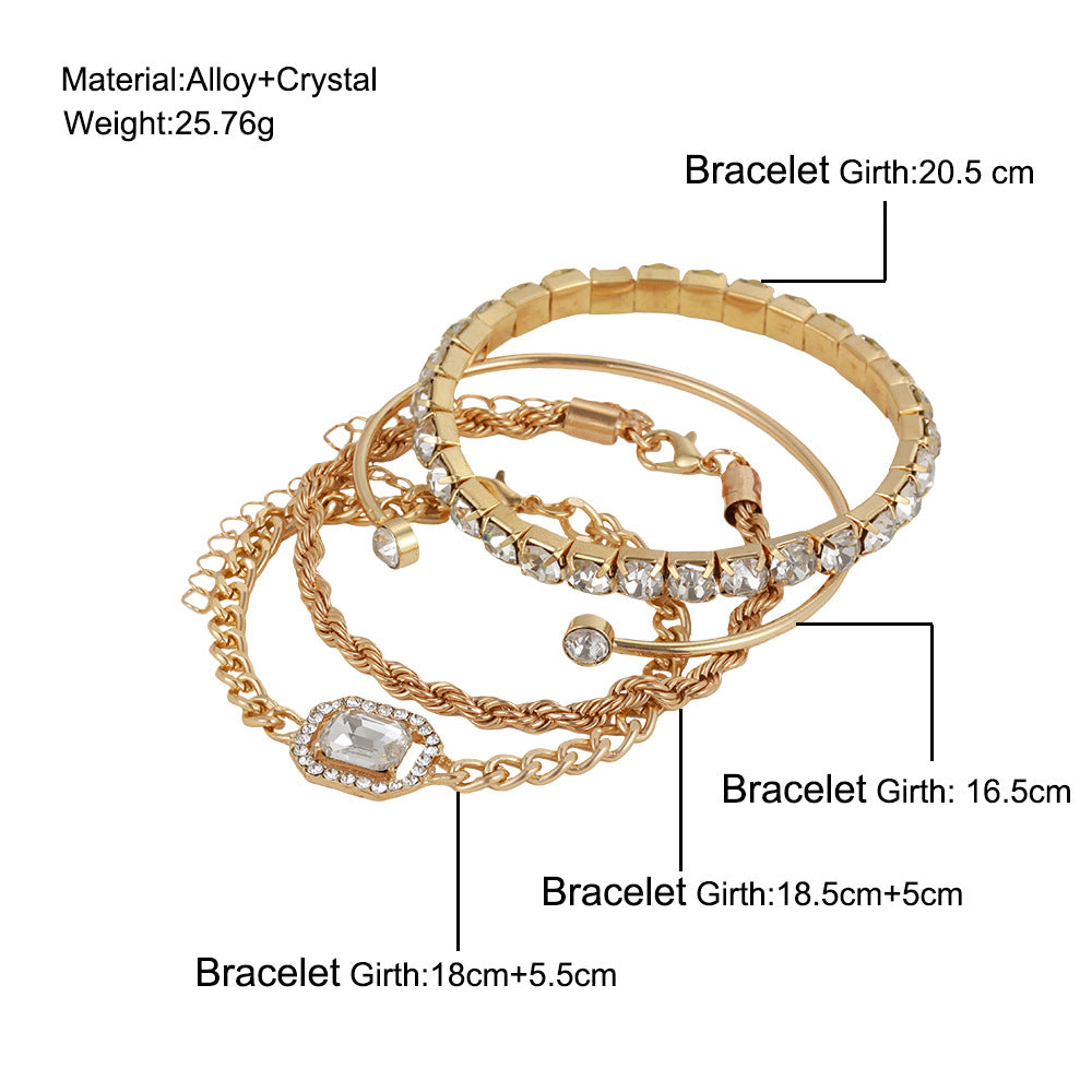 Retro Twist Diamond Bracelet Set