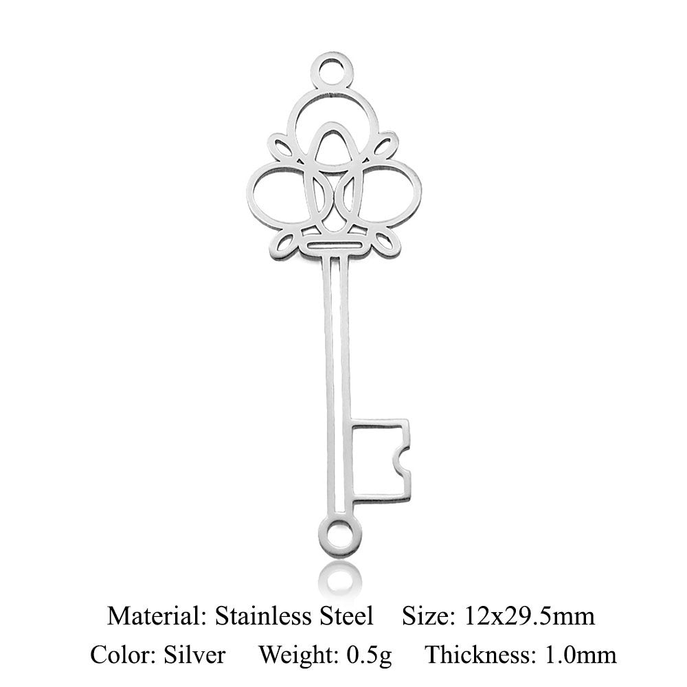 5 pcs/titanium steel magic witch broom necklace pendant