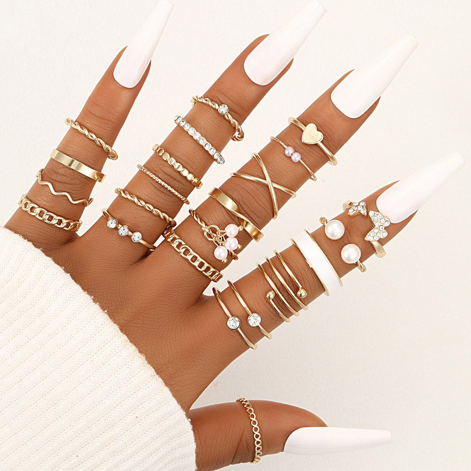 21-Piece Butterfly Leaf Ring Set