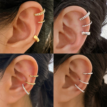 Conjunto de tres piezas con clip para la oreja pequeño 