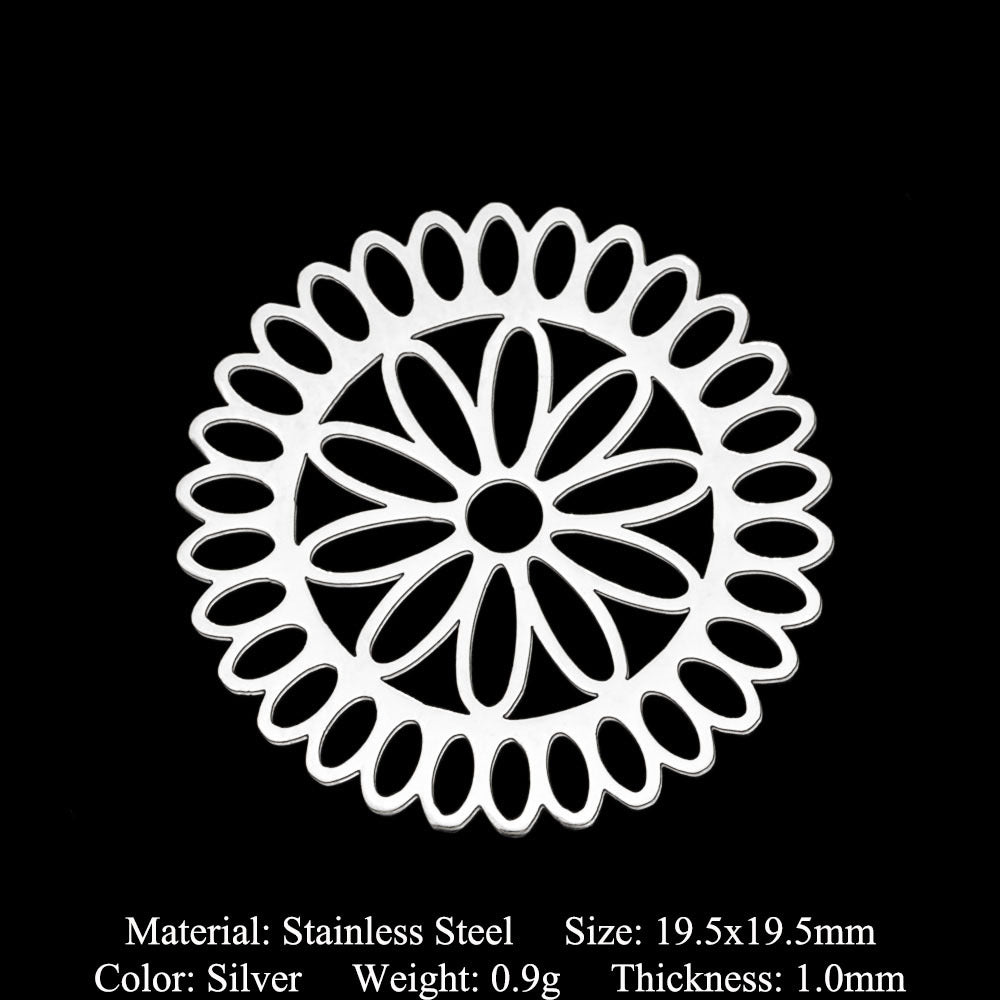 5 pcs/pack stainless steel card star and moon eye pendant.