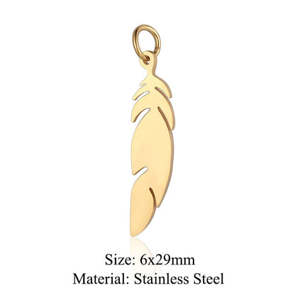 5 pcs/bag Feather wings Titanium steel pendant