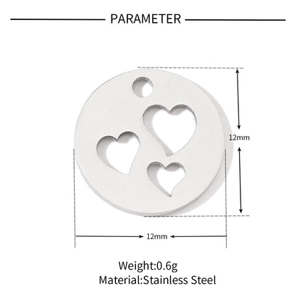 20 pcs/pack love star round titanium steel DIY pendant