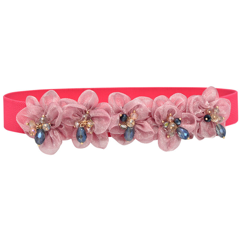 Stylish sparkling rhinestone elastic belt