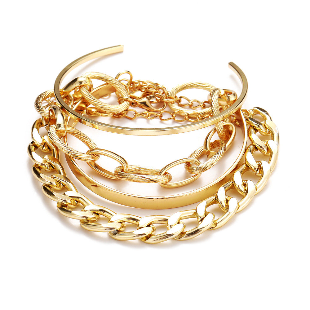 Multi-Layer Metal Bracelet Set
