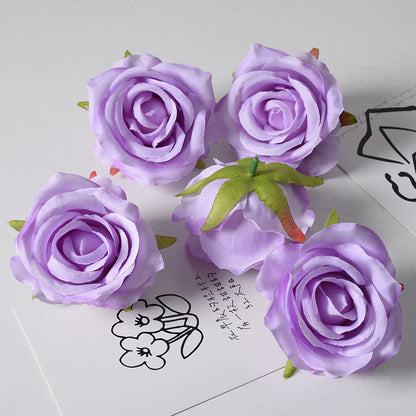 Artificial rose flower head