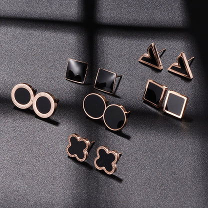 Versatile titanium steel small stud earrings