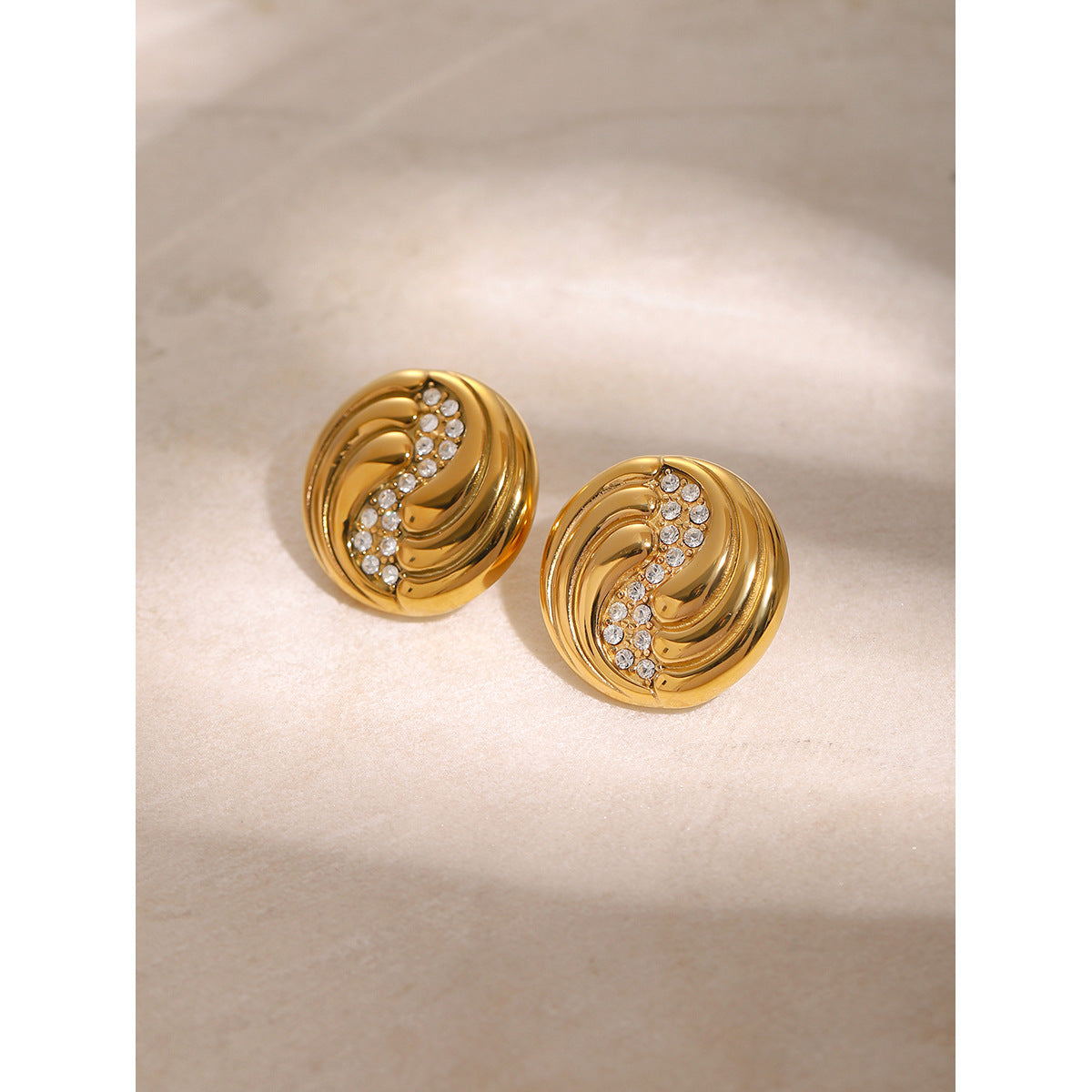 Spiral teardrop diamond earrings