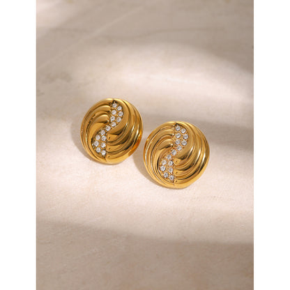 Spiral teardrop diamond earrings