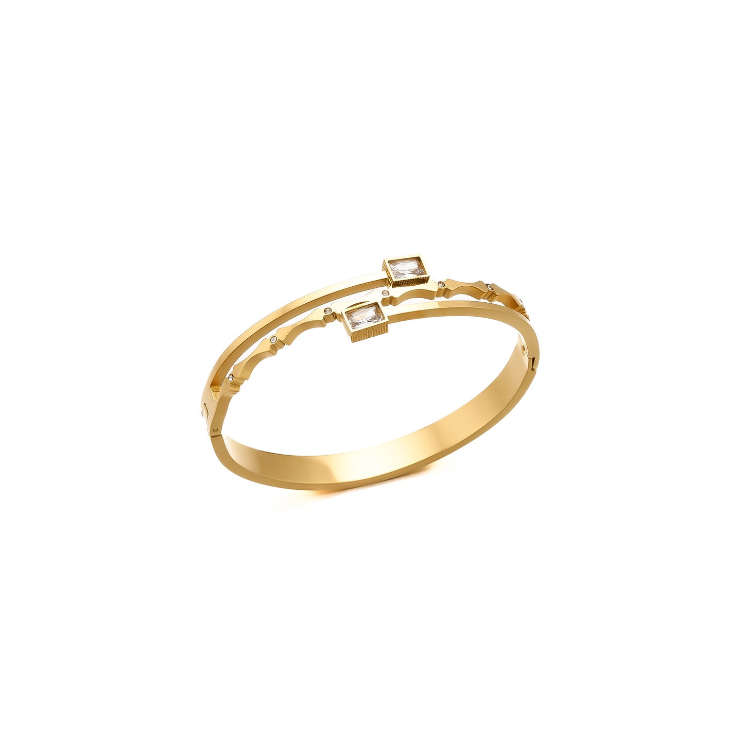 Two square diamond bracelets women's