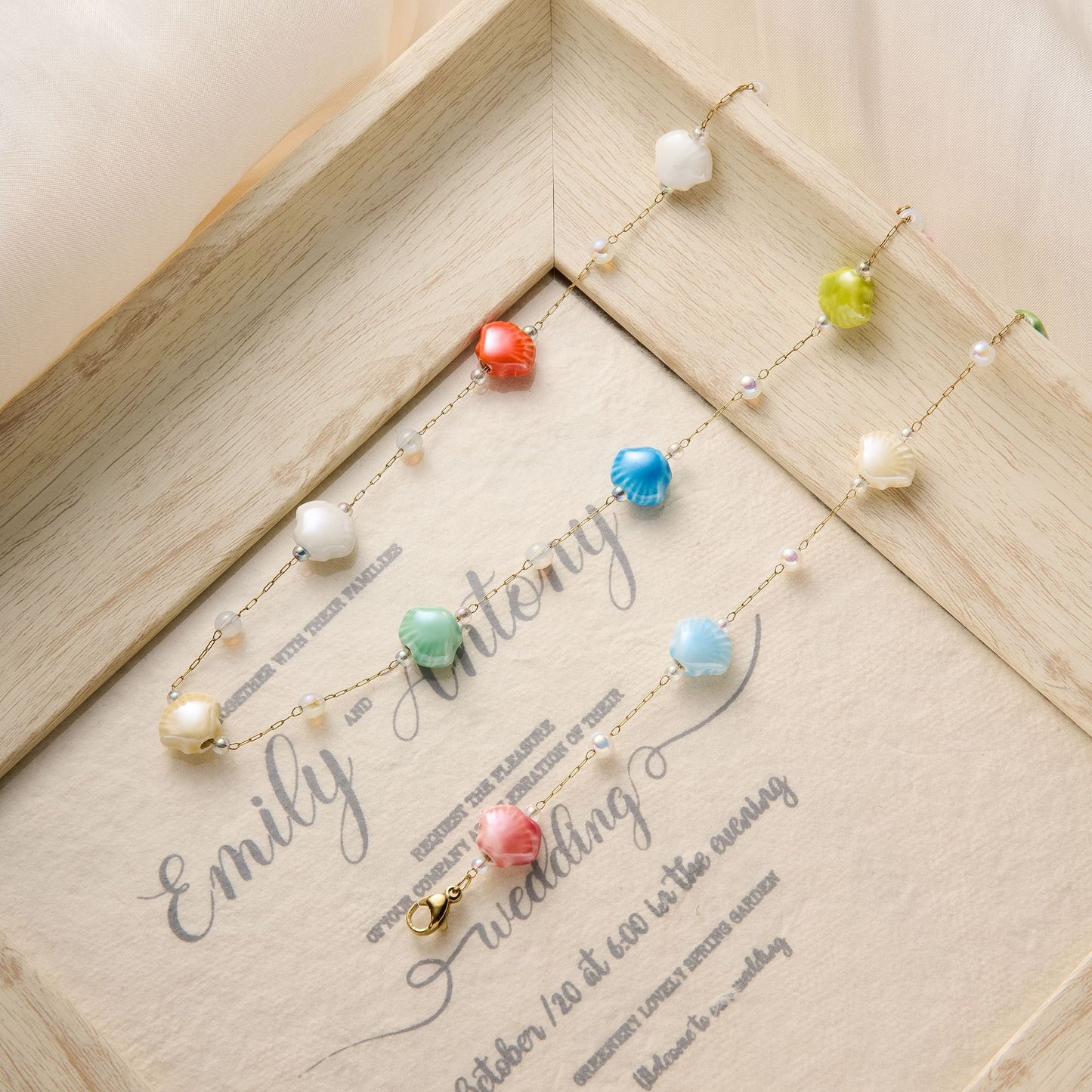 Ceramic Shell & Stone 18K Gold Bracelet