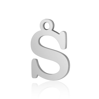 5 pcs/bag letter titanium steel pendant
