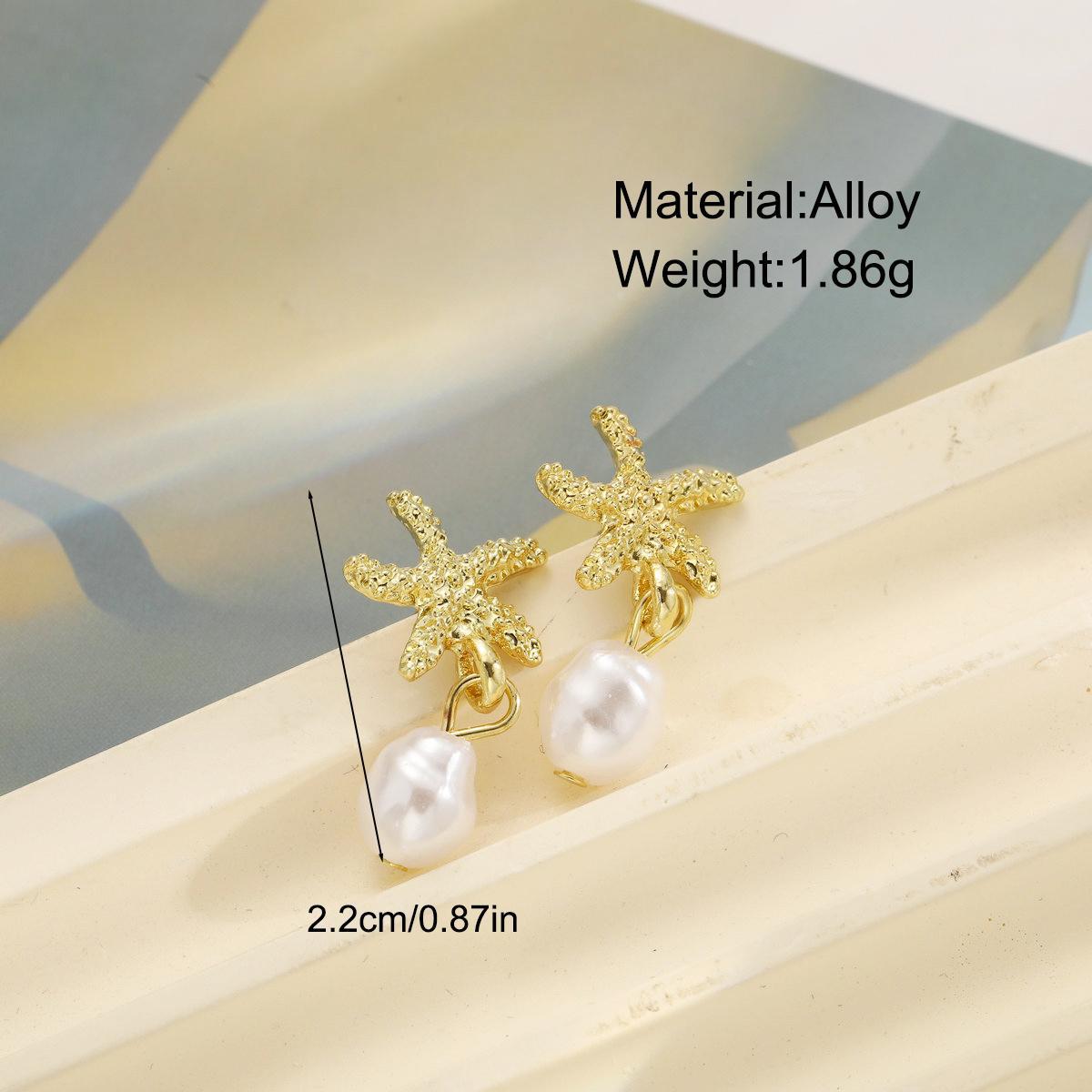 Starfish Scallop Pearl Earrings