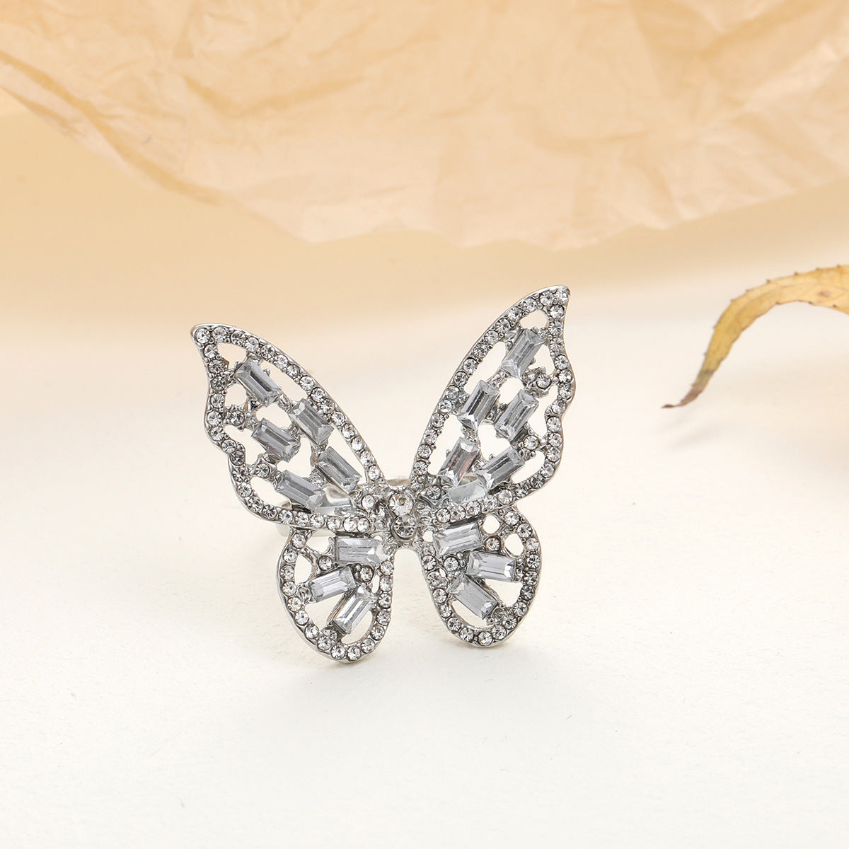 Hollow Butterfly Open Ring