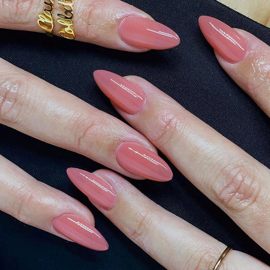 Uñas postizas cortas de almendra de color sólido, 30 piezas 
