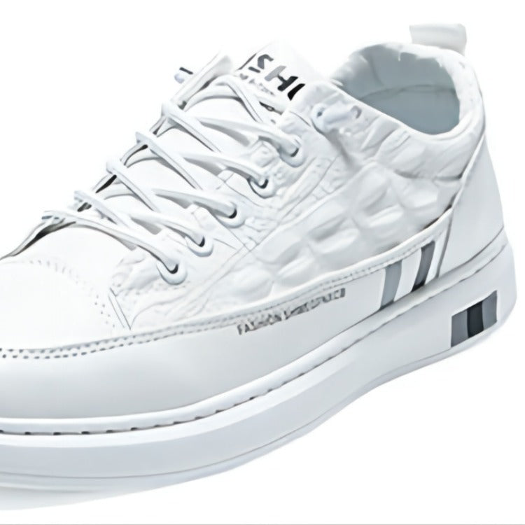 Zapatillas de piel con estampado de cocodrilo 