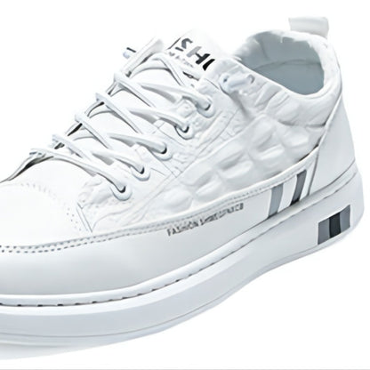 Zapatillas de piel con estampado de cocodrilo 