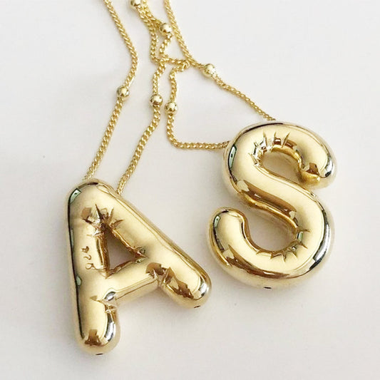Chubby Letter Pendant Necklace