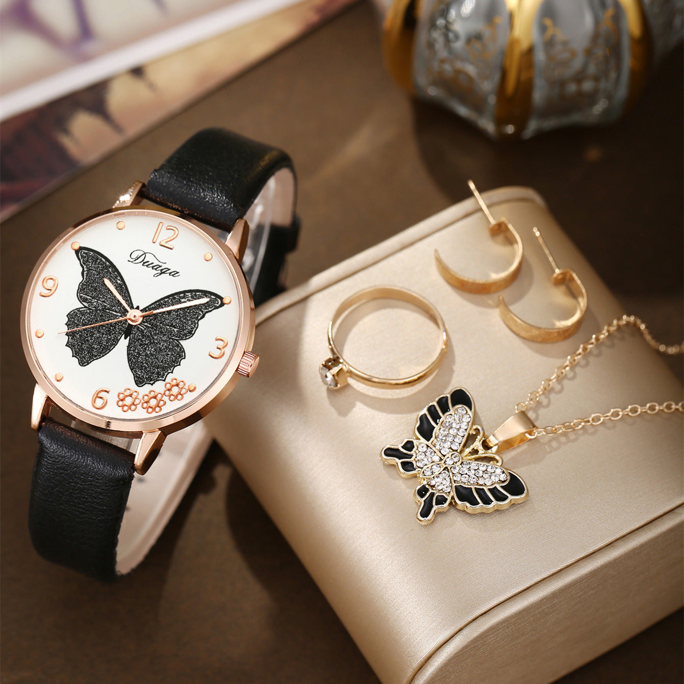 Butterfly Watch Pearl Butterfly Jewelry Set