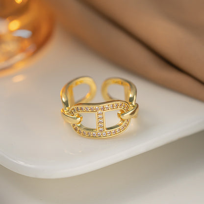 Real Gold Plated Nail Shredded Diamond Ring
