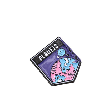 Astronaut Earth Rocket Brooch