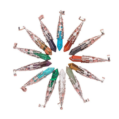 Crystal Agate Hexagonal Pyramid Pendulum Pendant