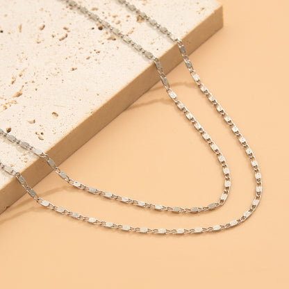 Fashion crystal y-shaped copper chain necklace