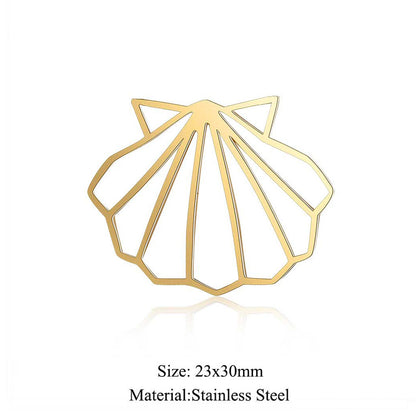 5 pcs/titanium steel large pendant flower diamond conch