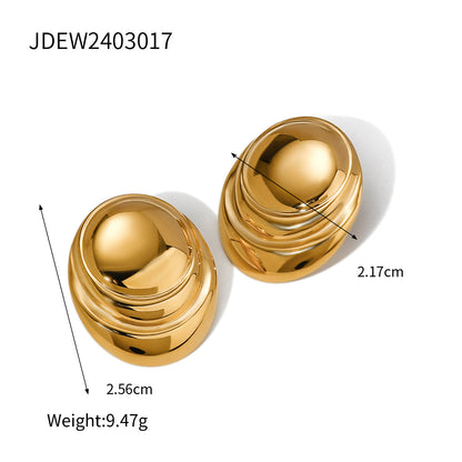 Oval Concave Earrings