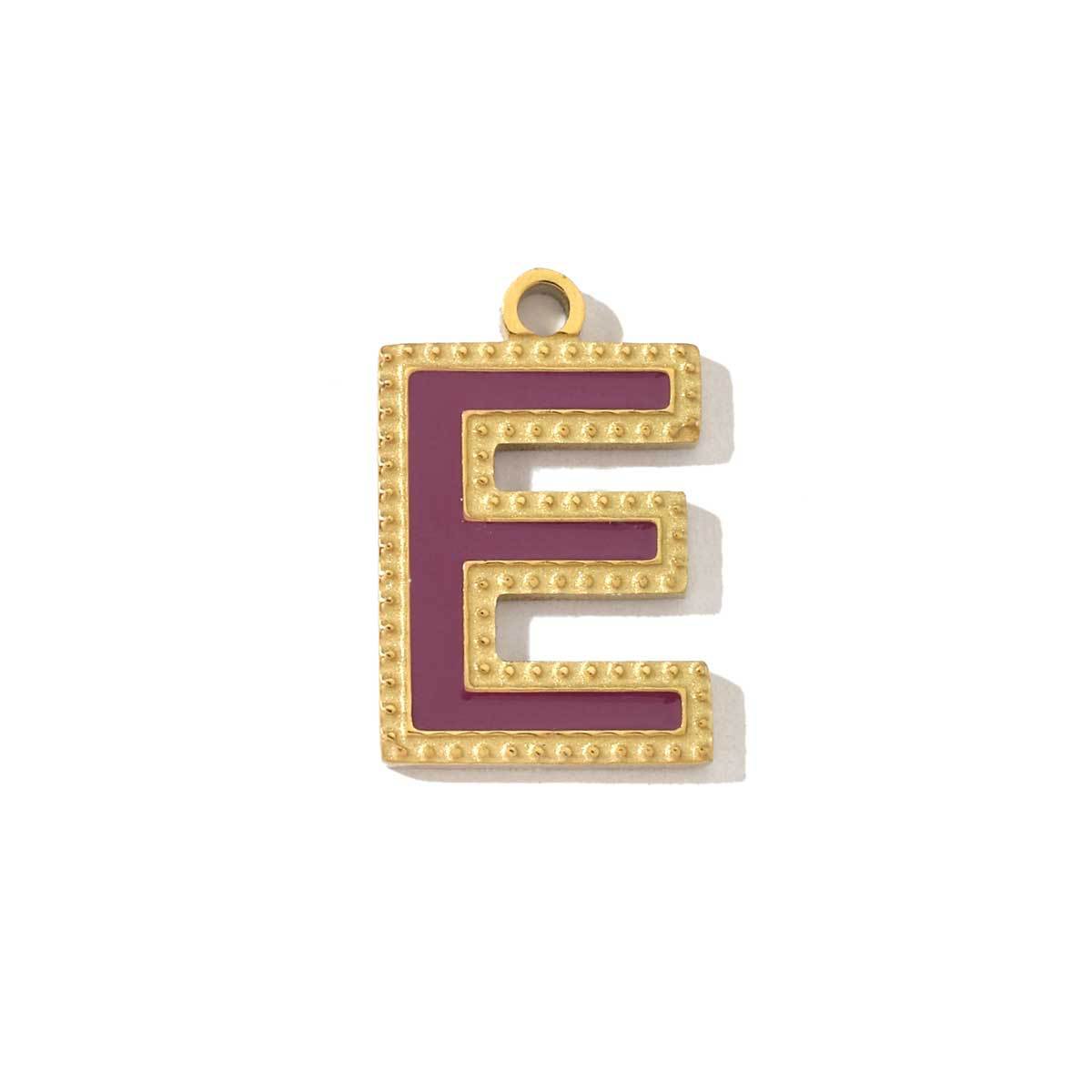 Colorful letter titanium steel necklace pendant