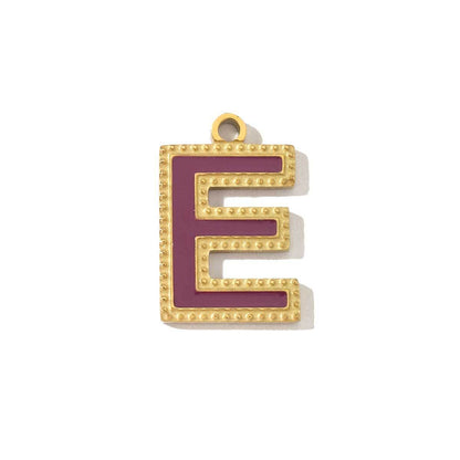 Colorful letter titanium steel necklace pendant
