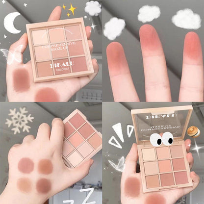 9-Color Matte Eyeshadow, Waterproof