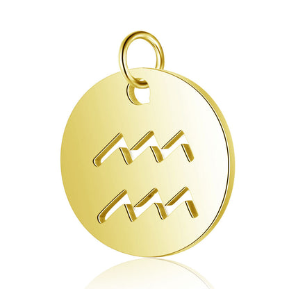 5 pcs/titanium steel twelve constellation jewelry pendant.