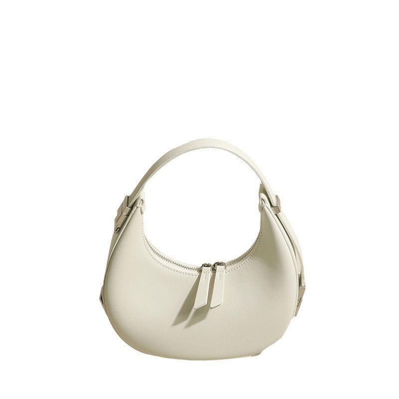 Crescent solid color handbag shoulder bag