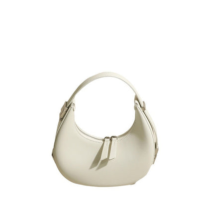 Crescent solid color handbag shoulder bag