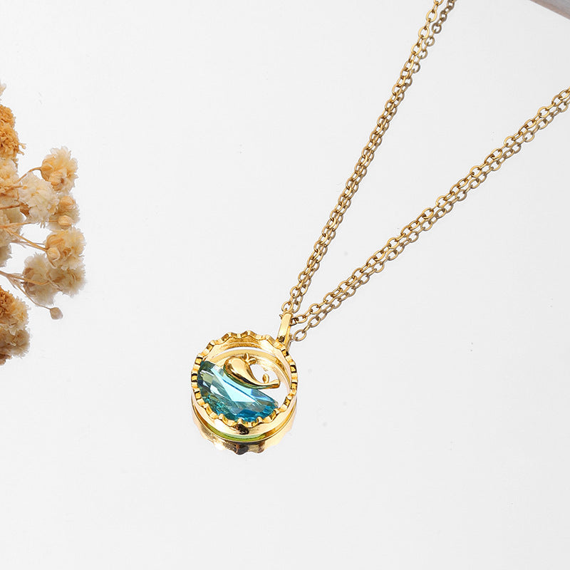 Titanium Steel Copper Pendant Necklace