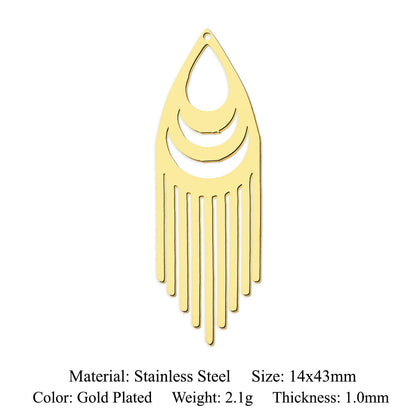 5 pcs/pack geometric triangular titanium steel pendant water drop DIY pendant